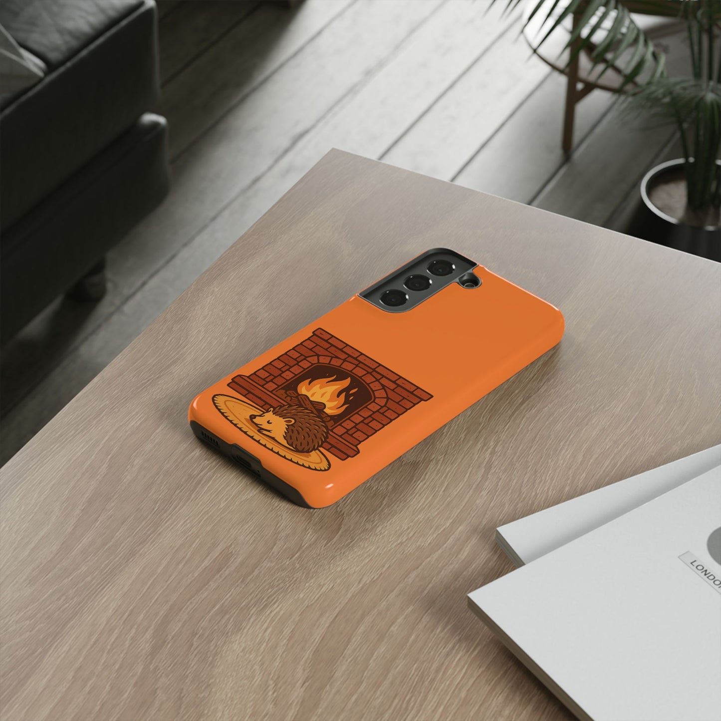 Fireside Spines Cozy Autumn Hedgehog Phone Case