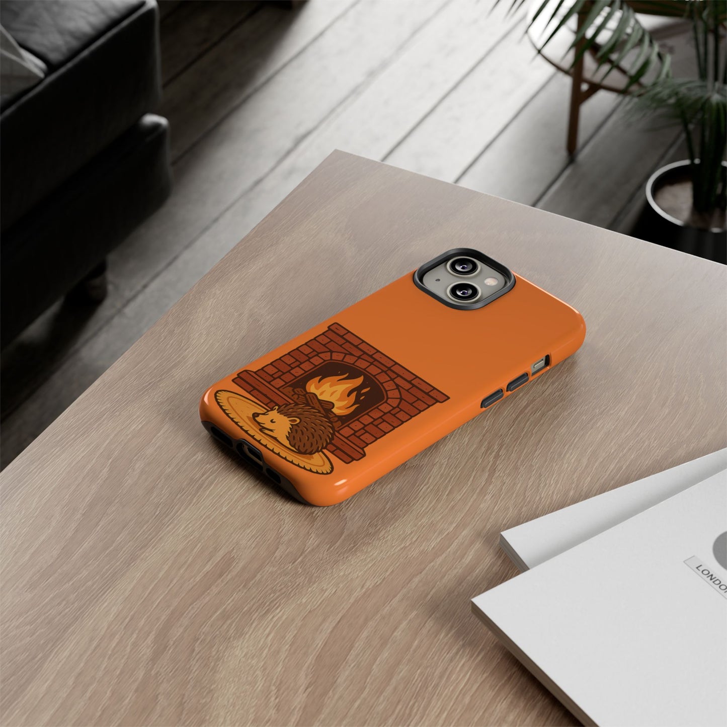 Fireside Spines Cozy Autumn Hedgehog Phone Case