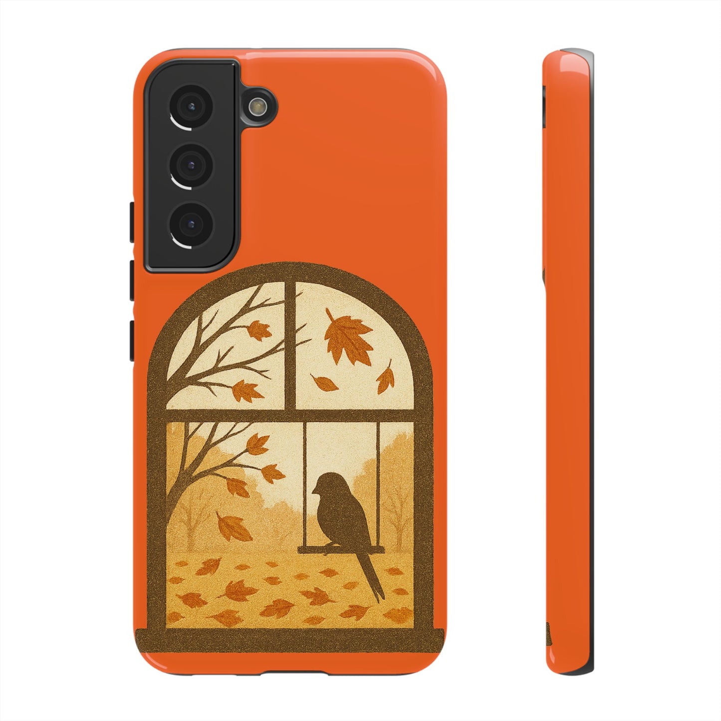 Bird In The Window Autumn Themed Phone Case