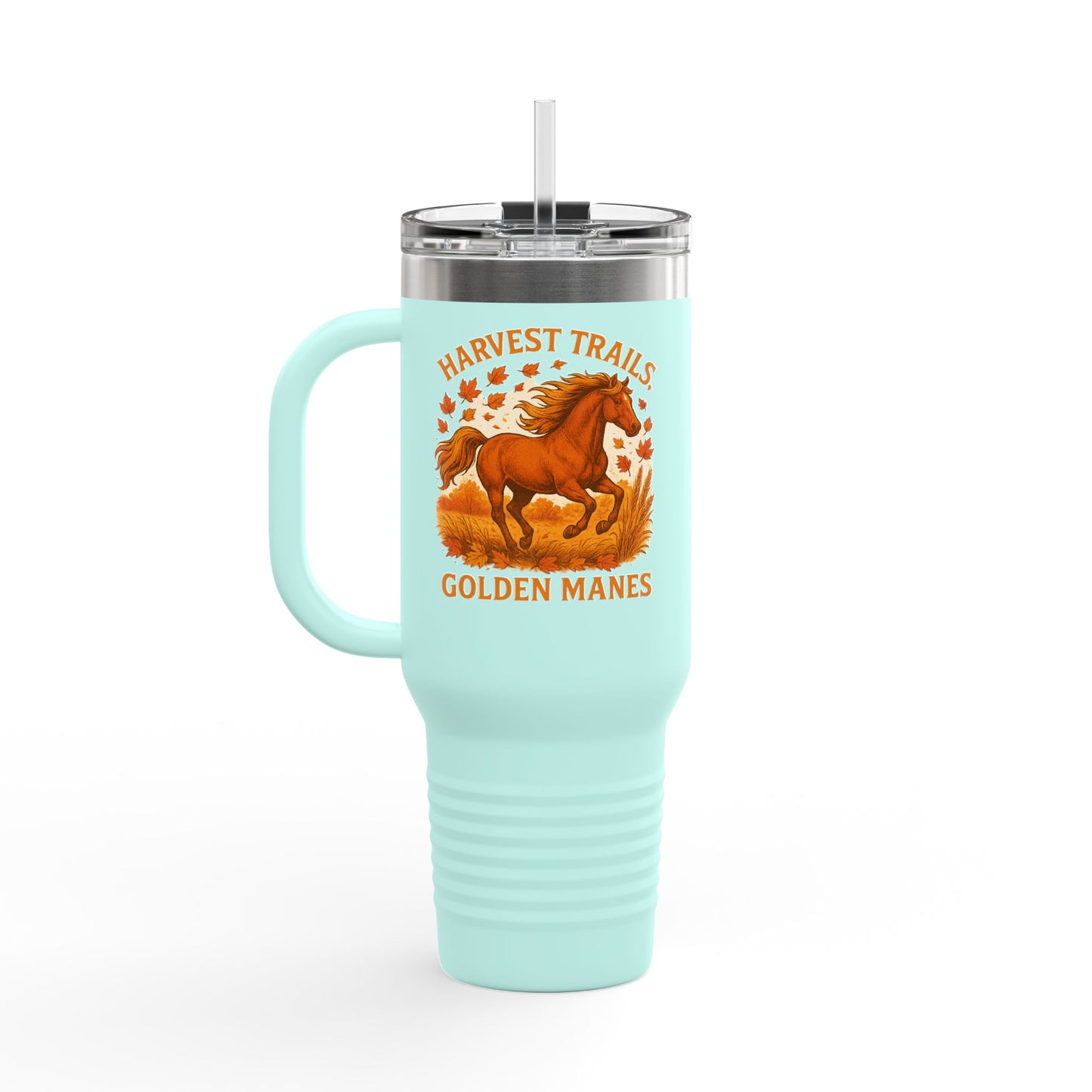 Harvest Trails Golden Manes Autumn Themed Travel Mug