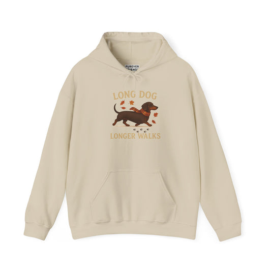 Long Dog Longer Walks Autumn Themed Hoodie