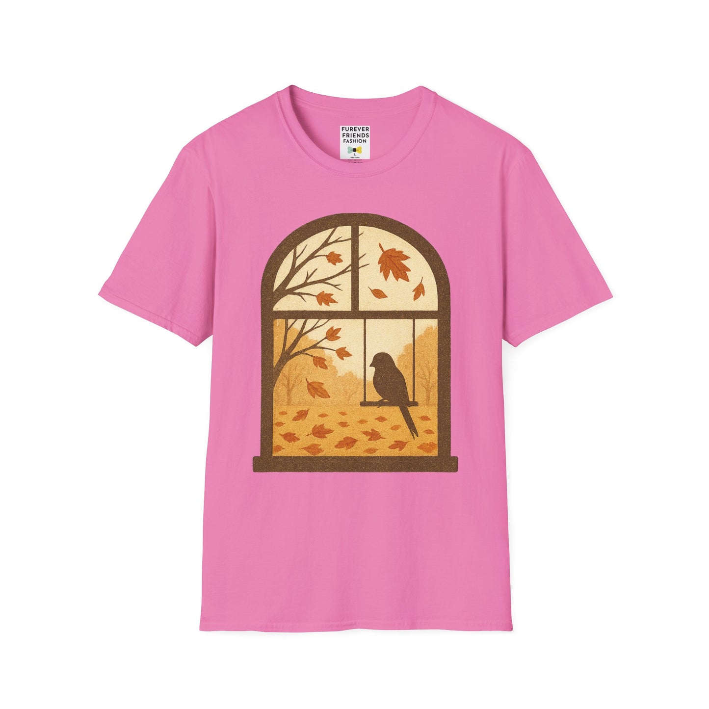 Bird In The Window Autumn Themed Tee