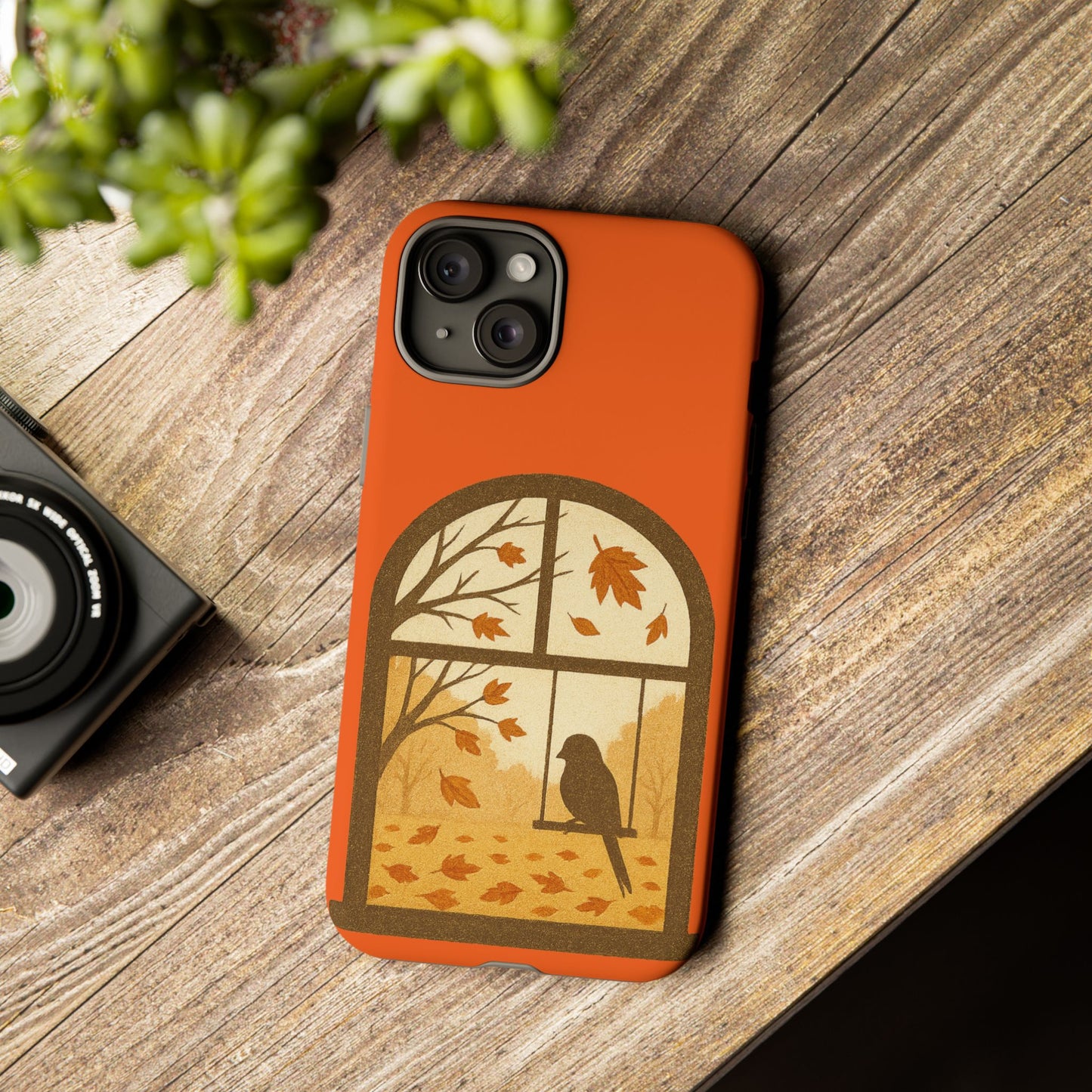 Bird In The Window Autumn Themed Phone Case