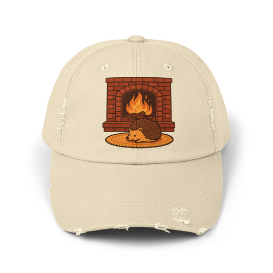 Cozy Spines Hedgehog Distressed Cap - Unisex, Casual Hat