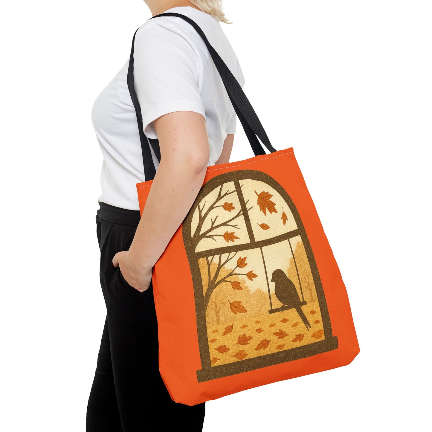 Bird In The Window Autumn Themed Tote Bag
