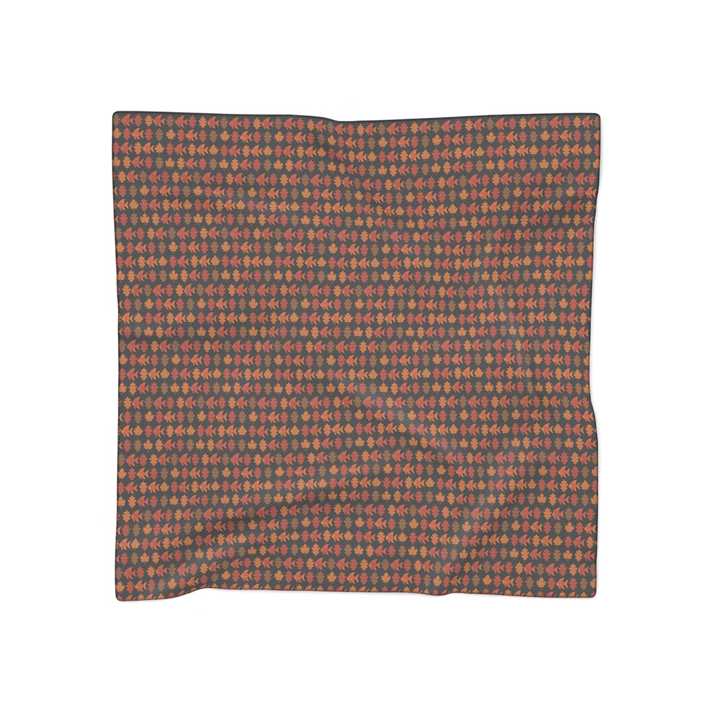 Fall Fish and Leaf Pattern Scarf
