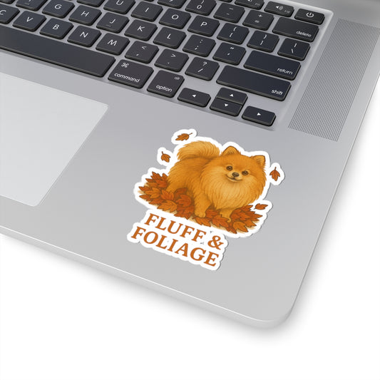 Fluff & Foliage Pomeranian Fall Sticker