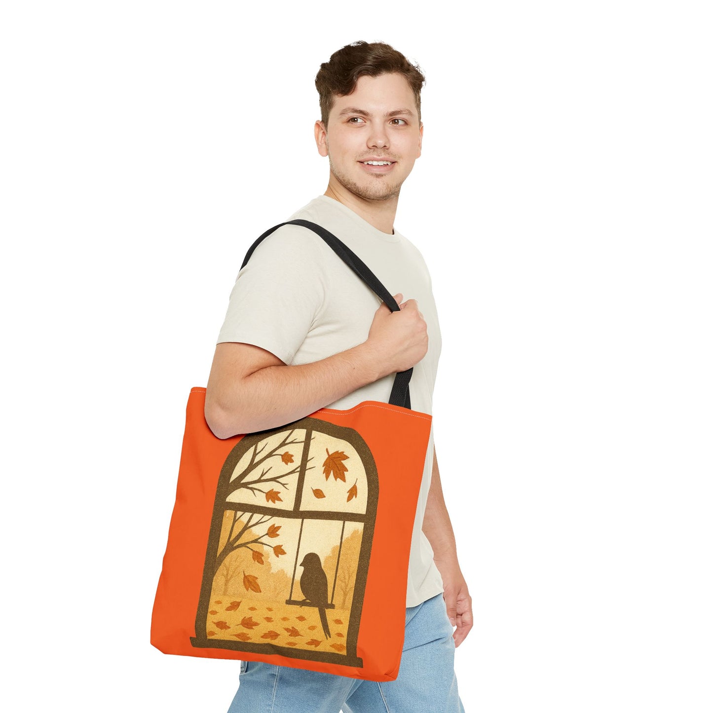 Bird In The Window Autumn Themed Tote Bag