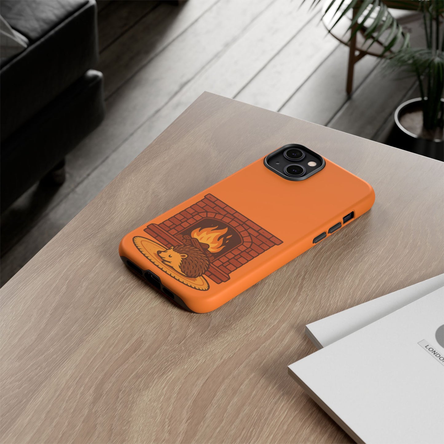 Fireside Spines Cozy Autumn Hedgehog Phone Case