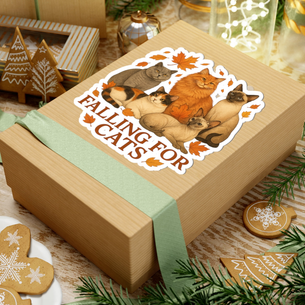 Falling For Cats Sticker