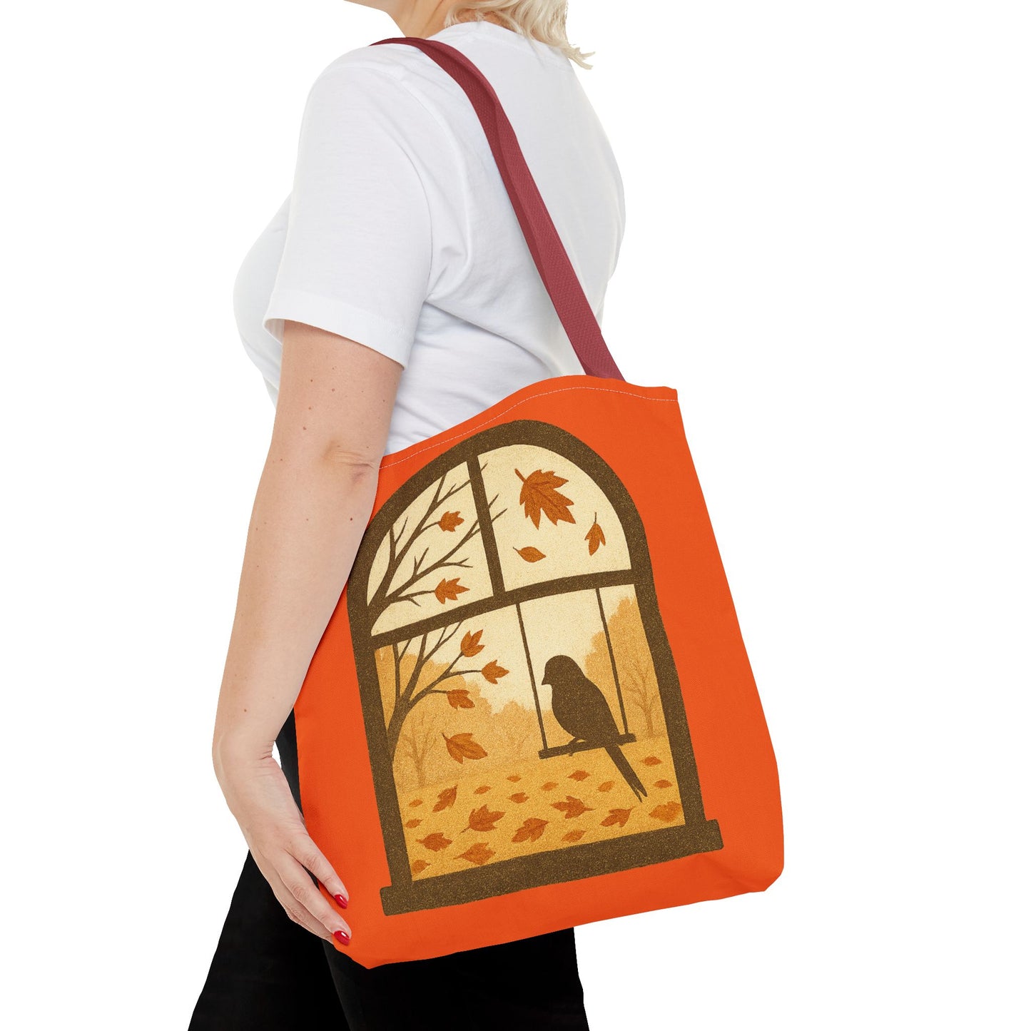 Bird In The Window Autumn Themed Tote Bag