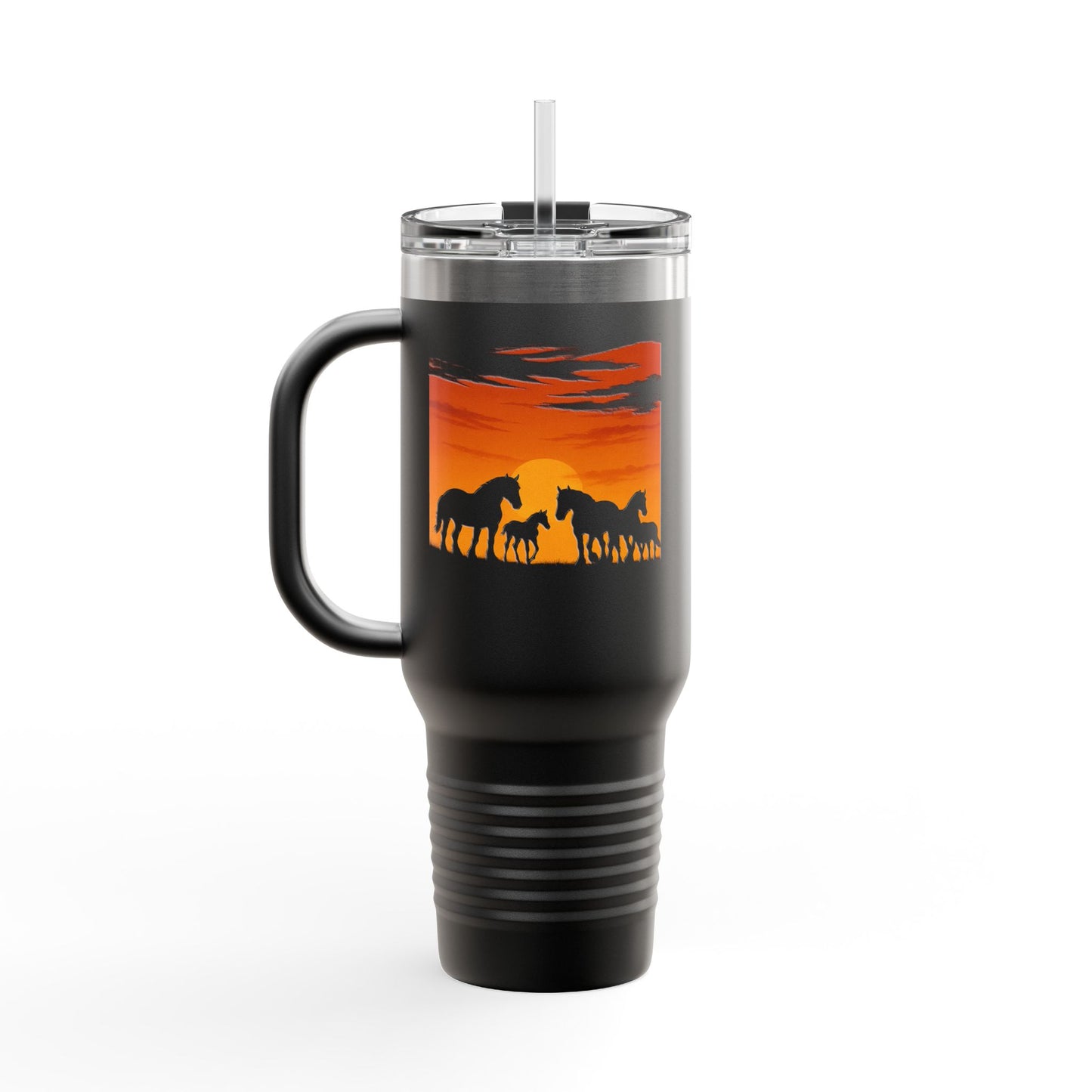 Horses on the Horizon Autumn Themed Travel Mug