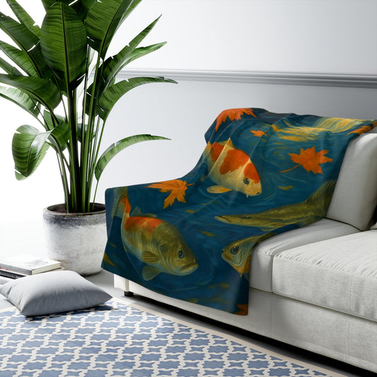 Fall Fish Sherpa Fleece Blanket