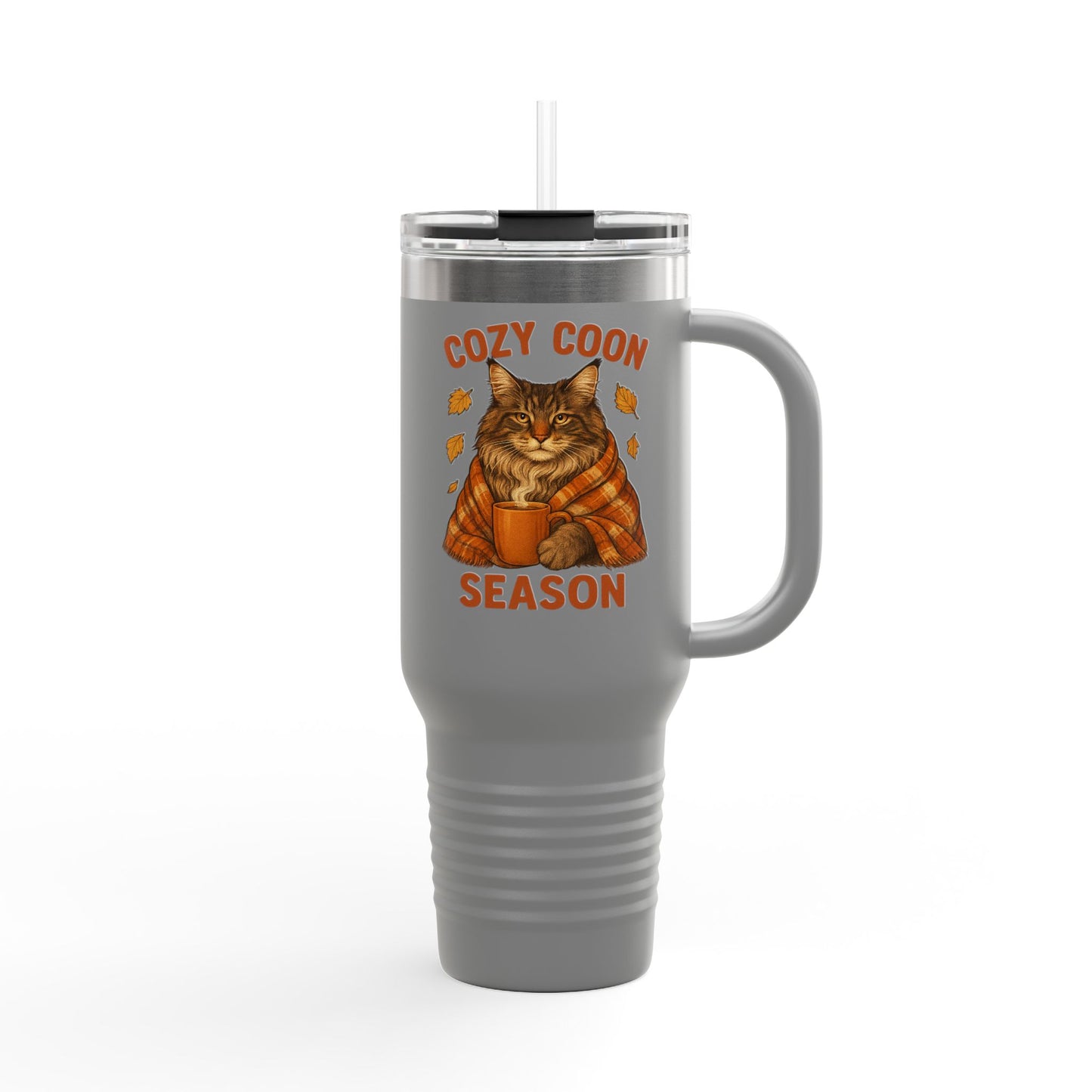 Cozy Coon Season Cat Travel Mug