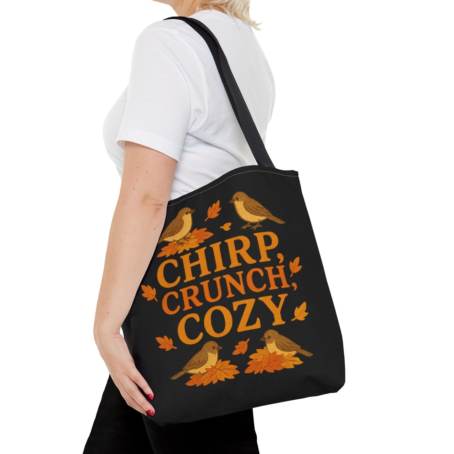 Chirp Crunch Cozy Autumn Themed Tote Bag