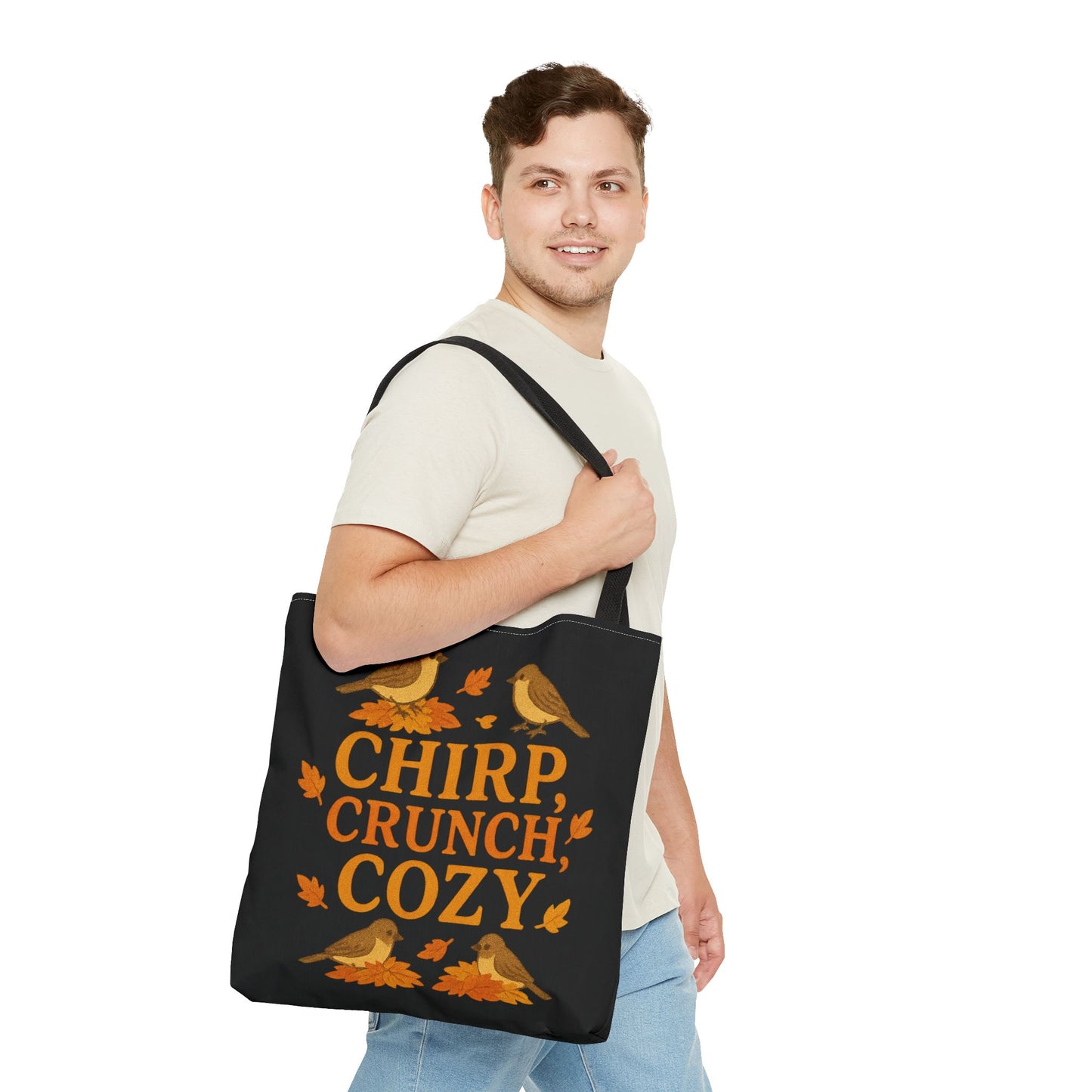 Chirp Crunch Cozy Autumn Themed Tote Bag