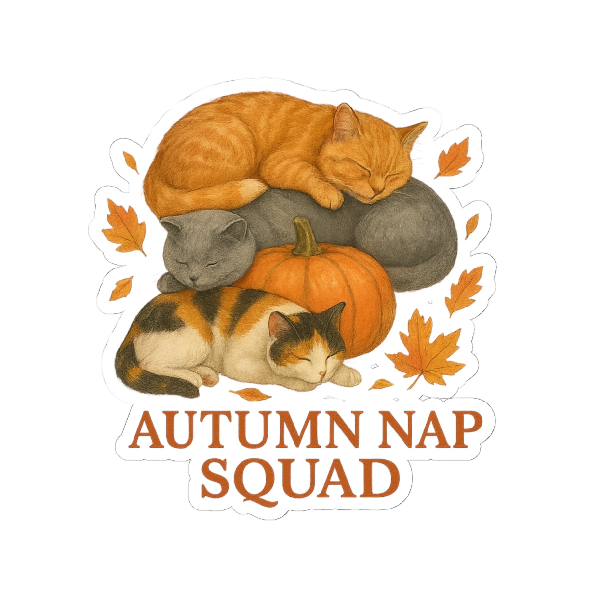 Autumn Nap Squad Autumn Cat Sticker
