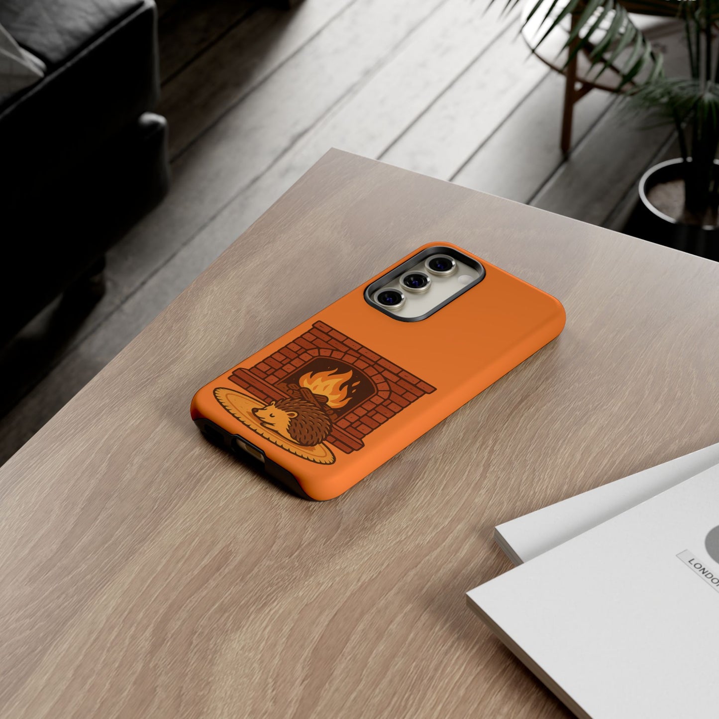 Fireside Spines Cozy Autumn Hedgehog Phone Case