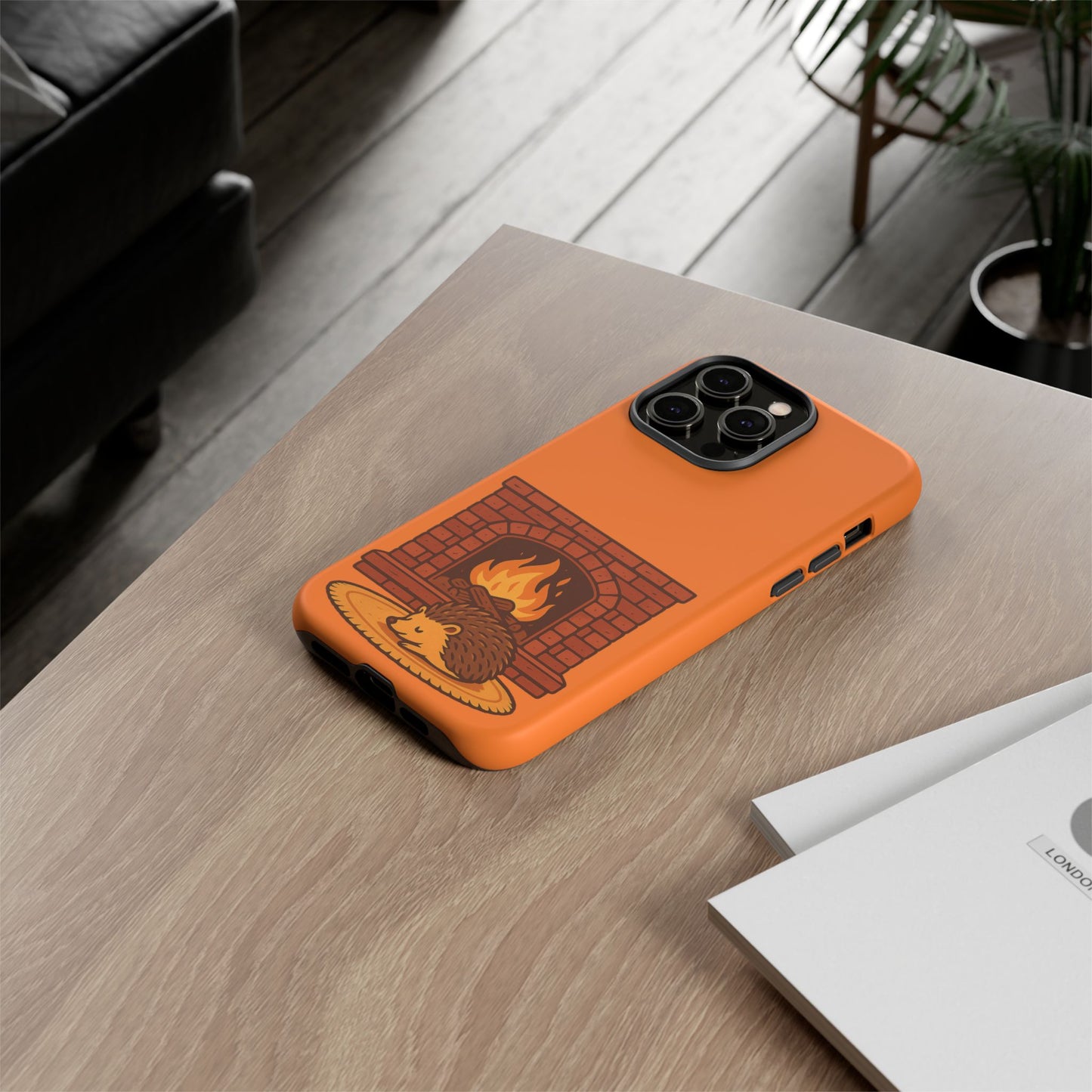 Fireside Spines Cozy Autumn Hedgehog Phone Case
