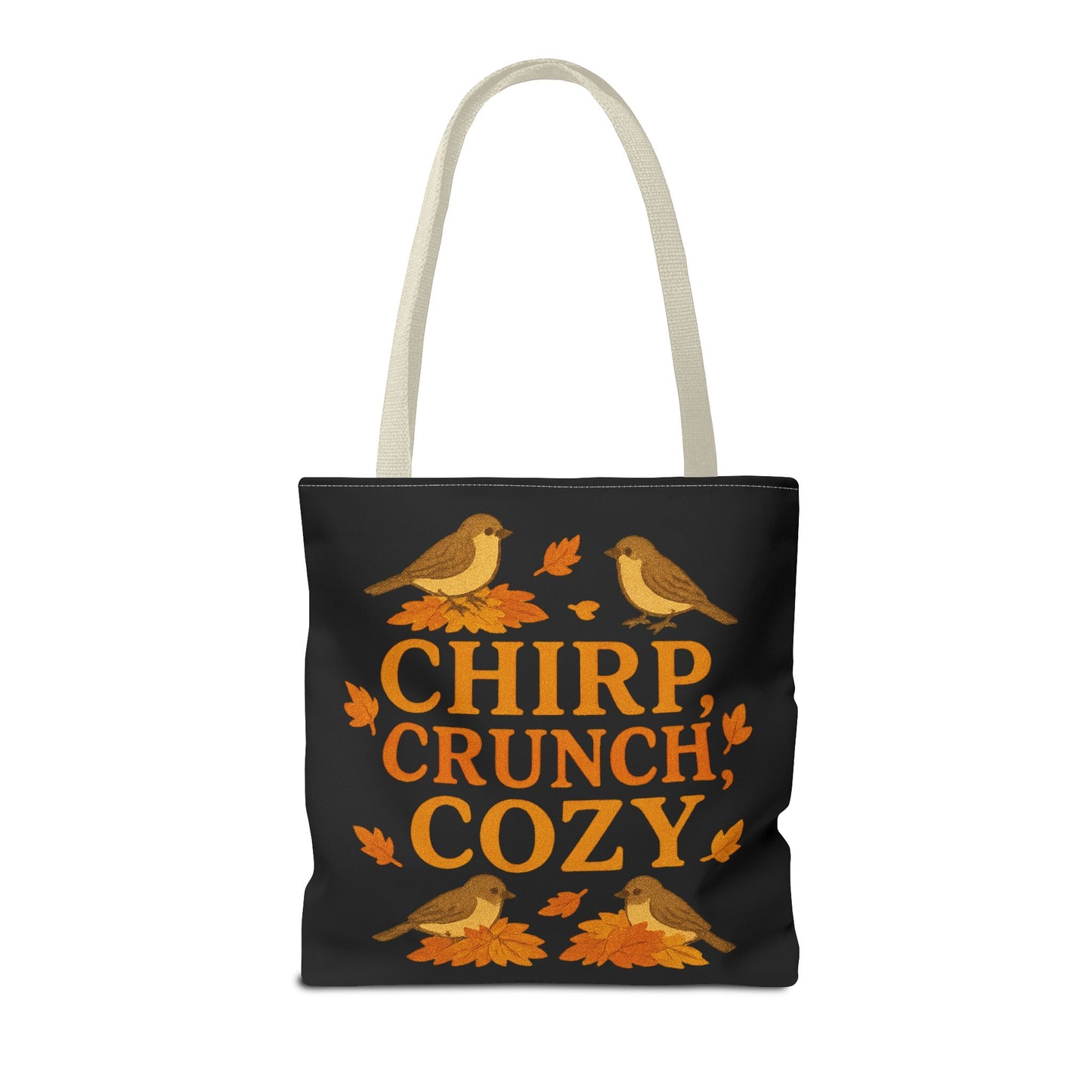 Chirp Crunch Cozy Autumn Themed Tote Bag