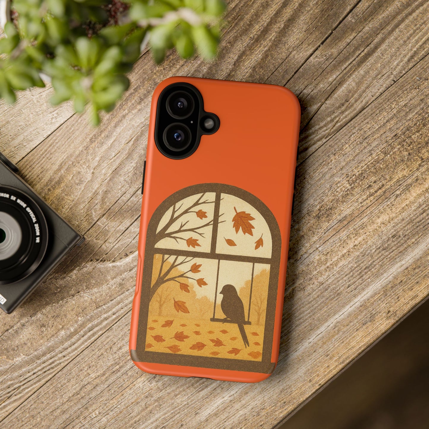 Bird In The Window Autumn Themed Phone Case