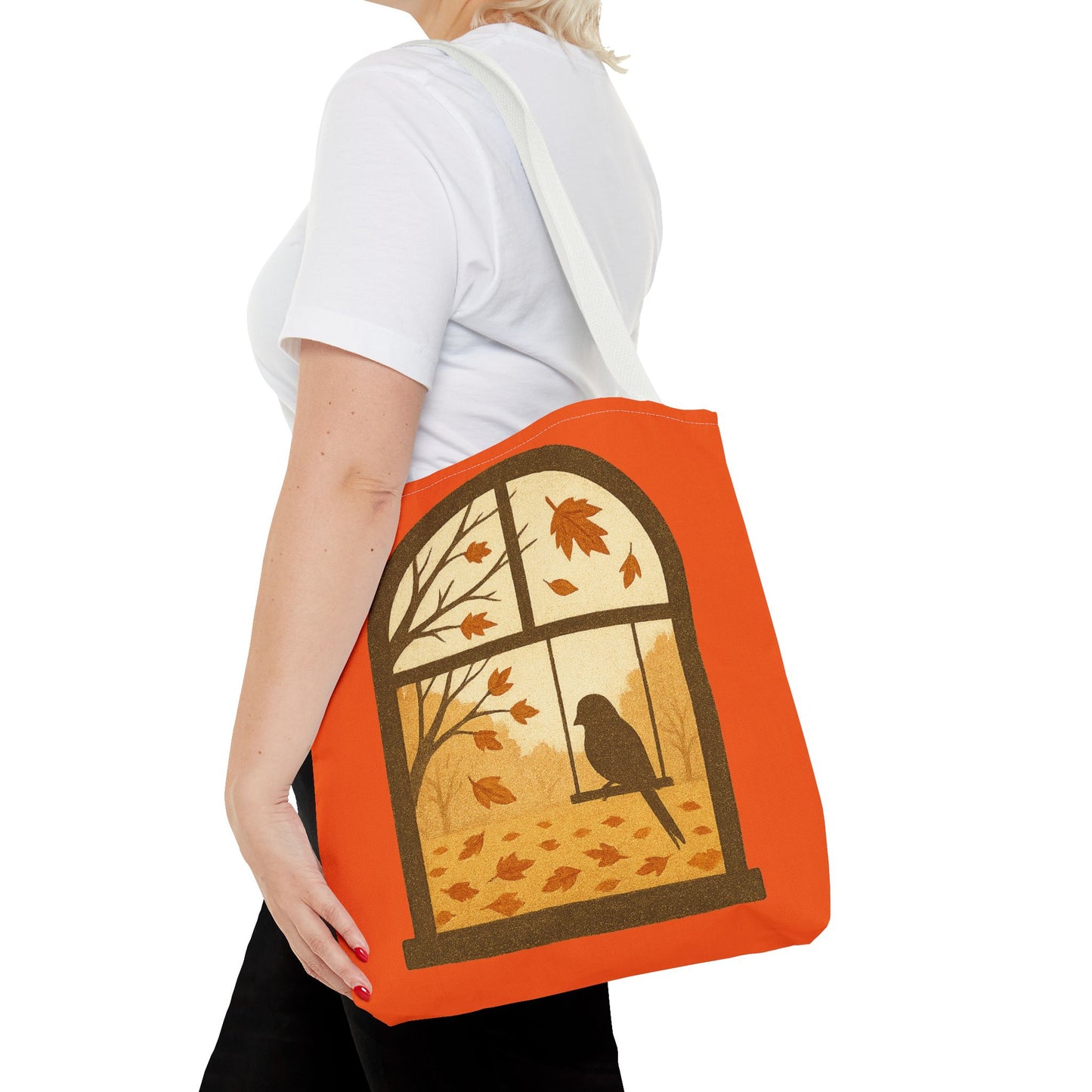 Bird In The Window Autumn Themed Tote Bag
