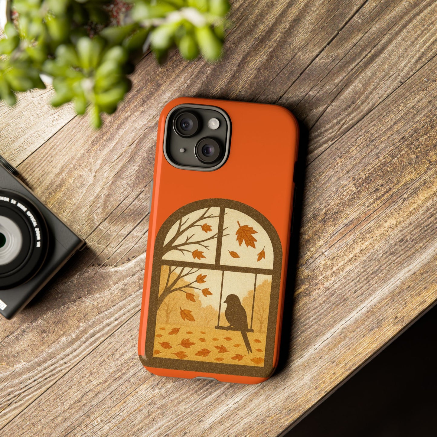 Bird In The Window Autumn Themed Phone Case