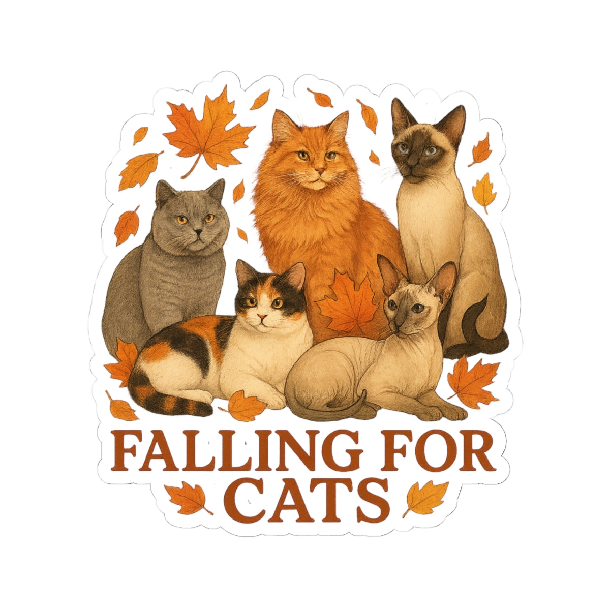 Falling For Cats Sticker
