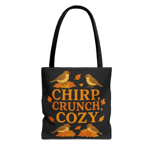 Chirp Crunch Cozy Autumn Themed Tote Bag
