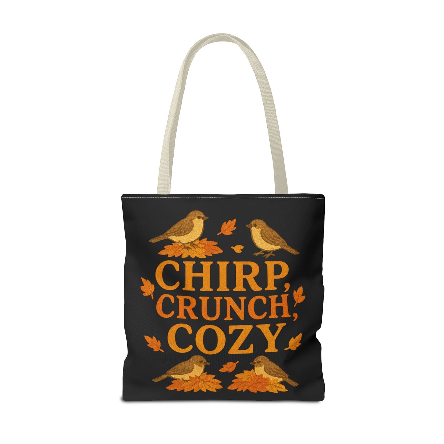Chirp Crunch Cozy Autumn Themed Tote Bag