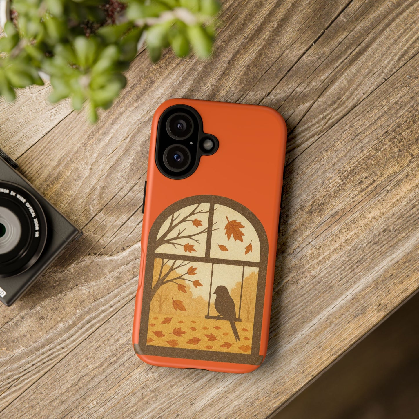 Bird In The Window Autumn Themed Phone Case