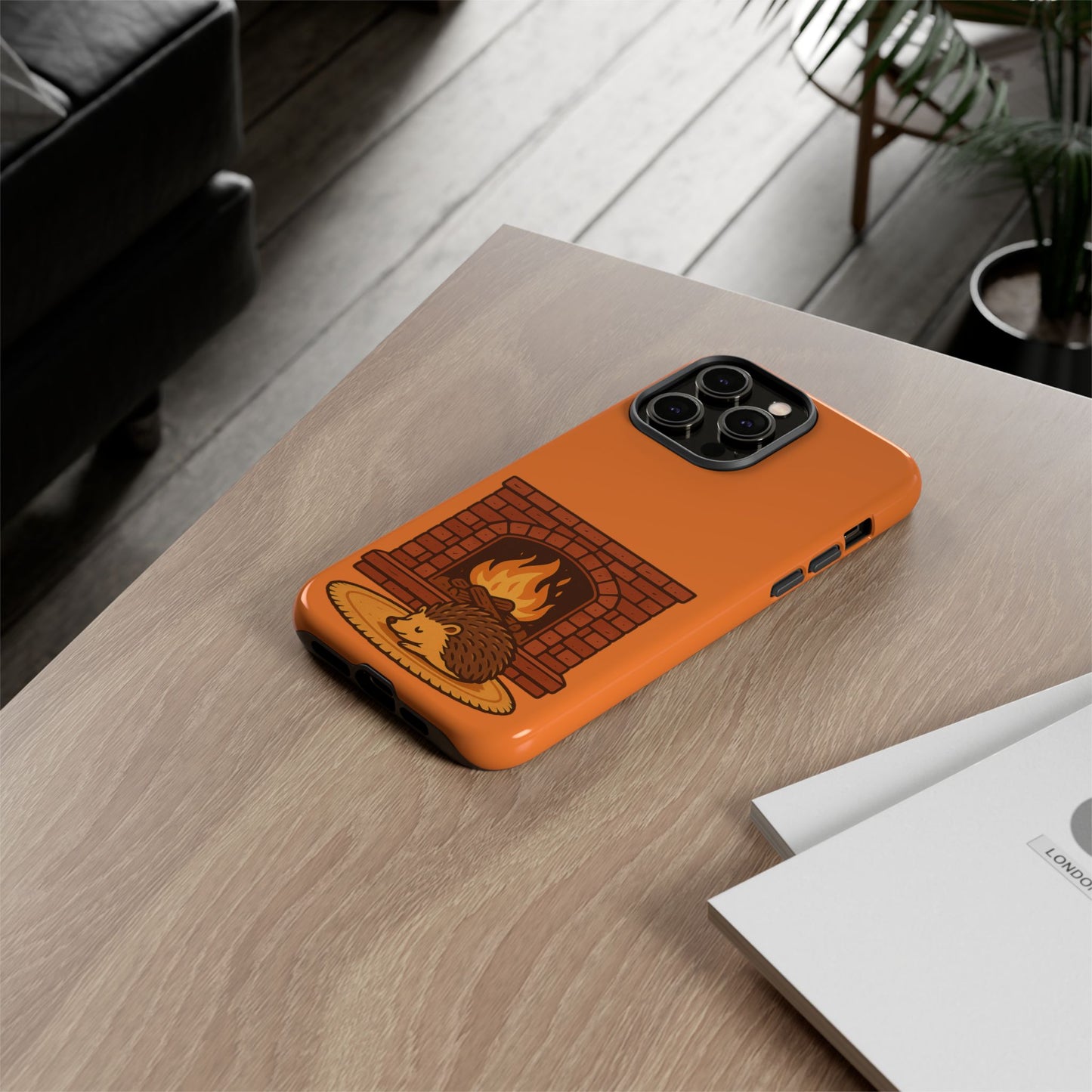 Fireside Spines Cozy Autumn Hedgehog Phone Case