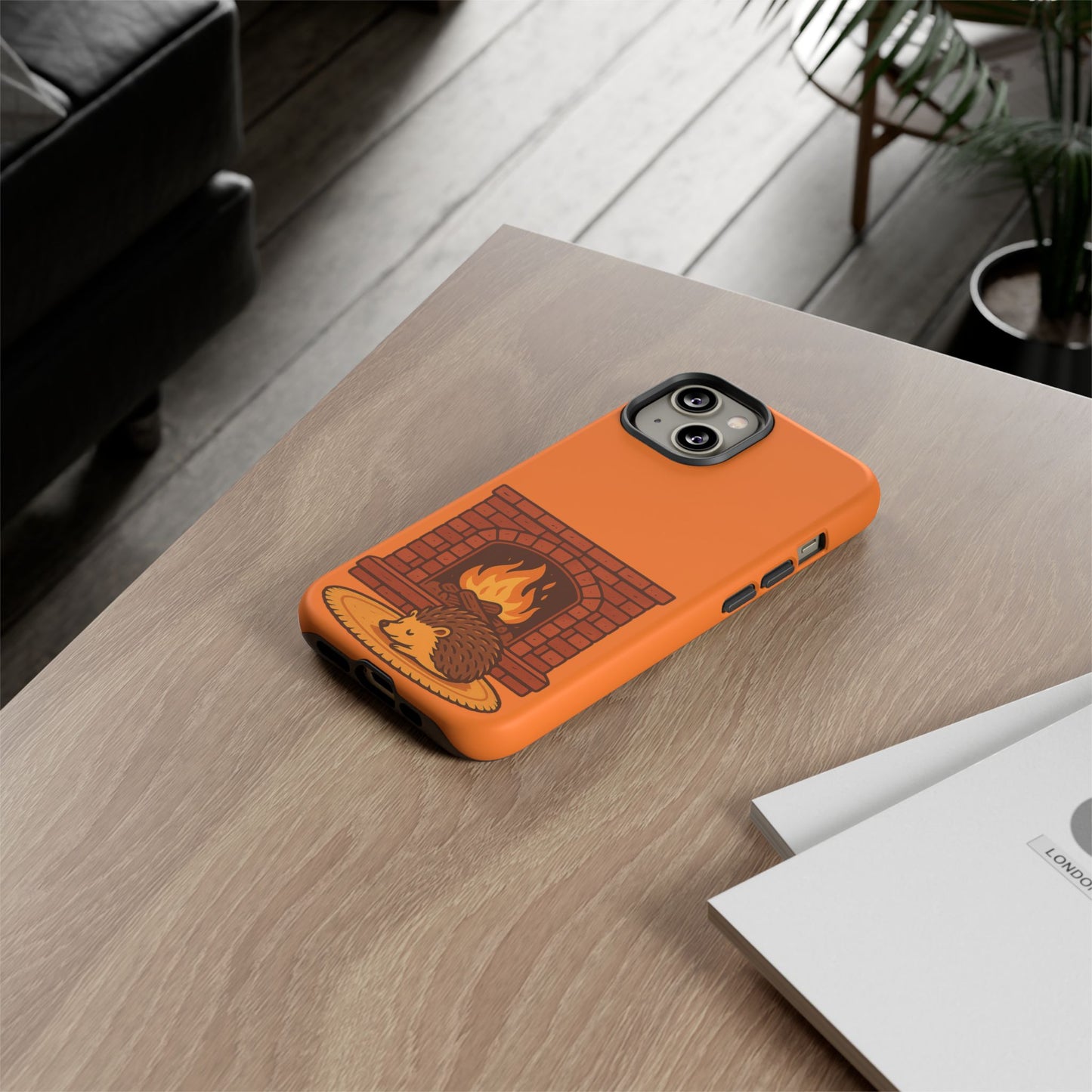 Fireside Spines Cozy Autumn Hedgehog Phone Case