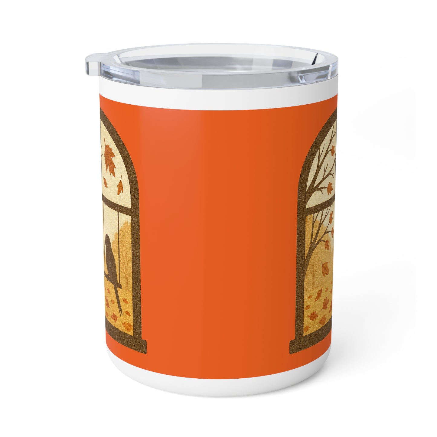 Bird In The Window Autumn Themed Insulated Coffee Mug