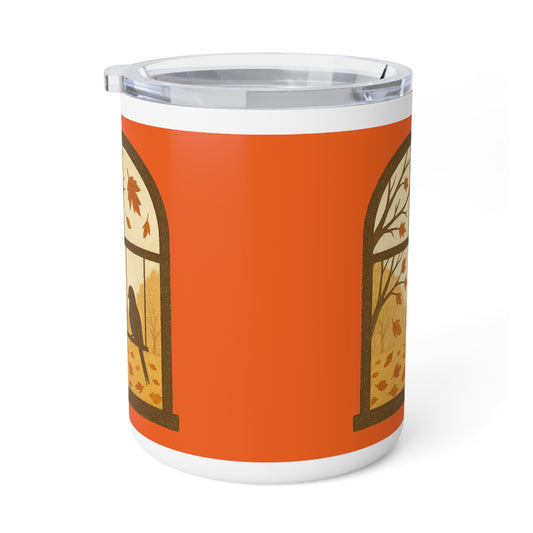 Bird In The Window Autumn Themed Insulated Coffee Mug