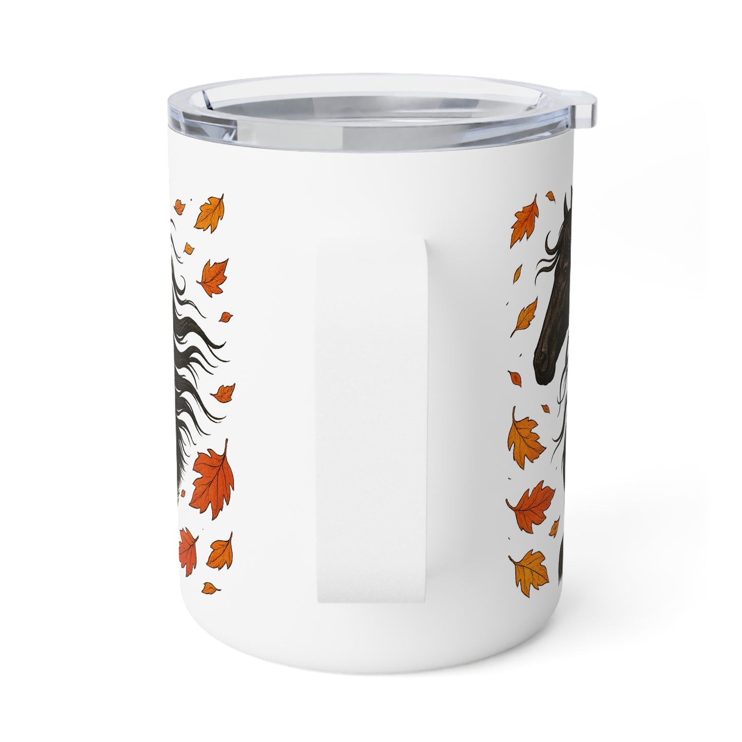 Black Horse Autumn Themed Insulated Coffee Mug