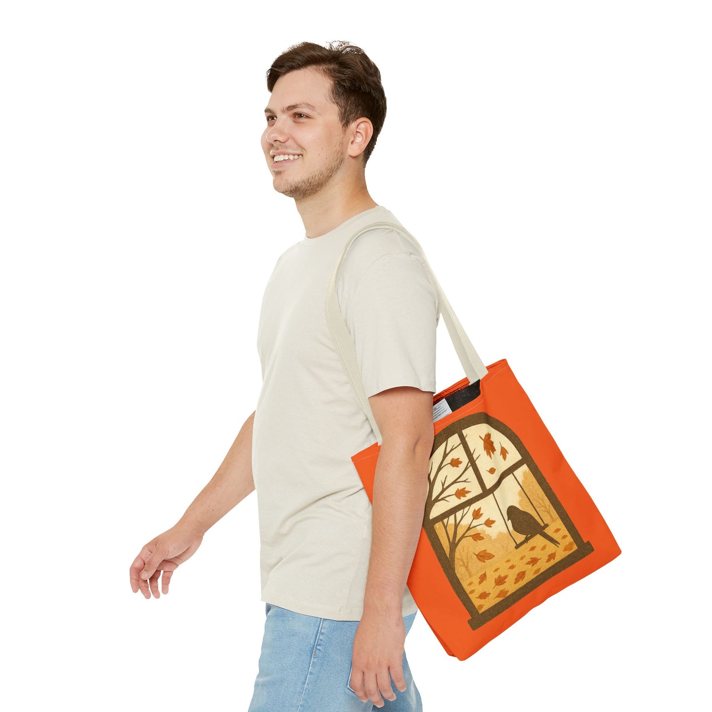Bird In The Window Autumn Themed Tote Bag