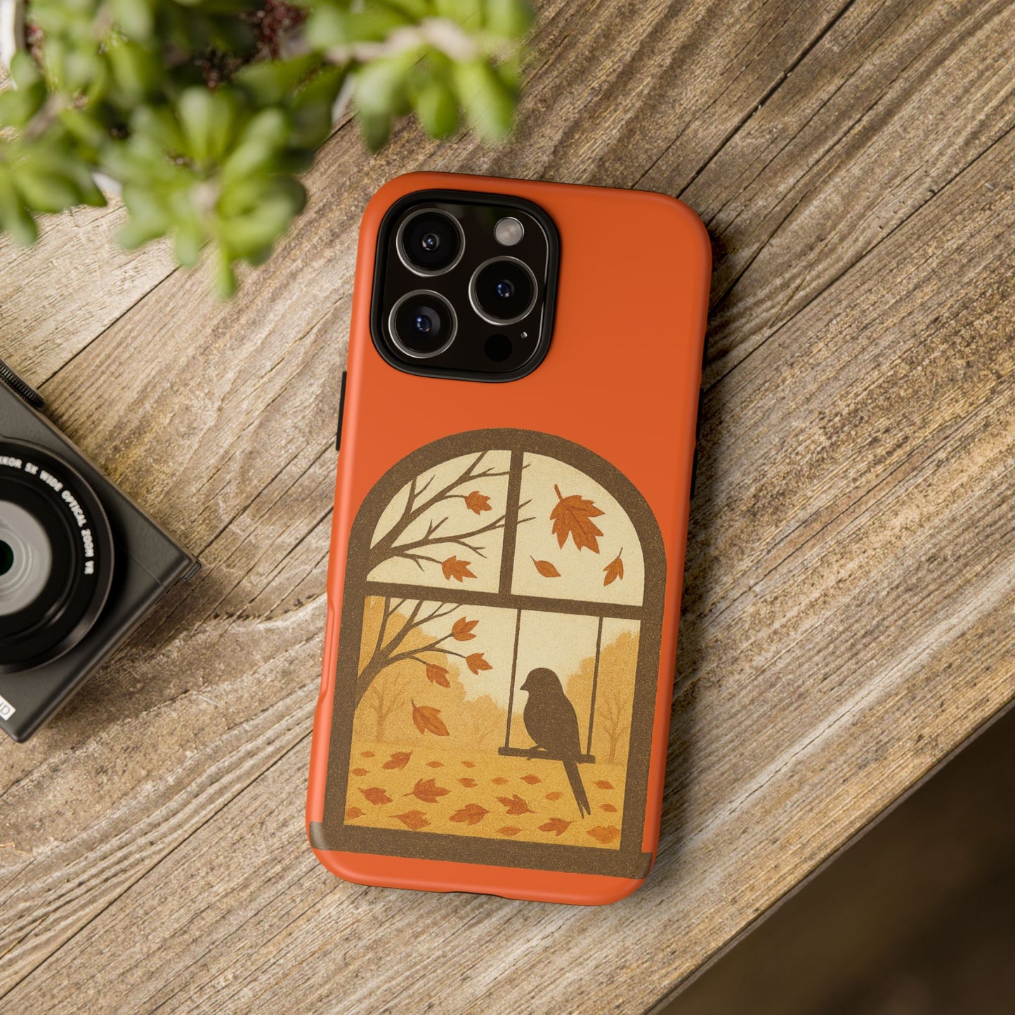 Bird In The Window Autumn Themed Phone Case