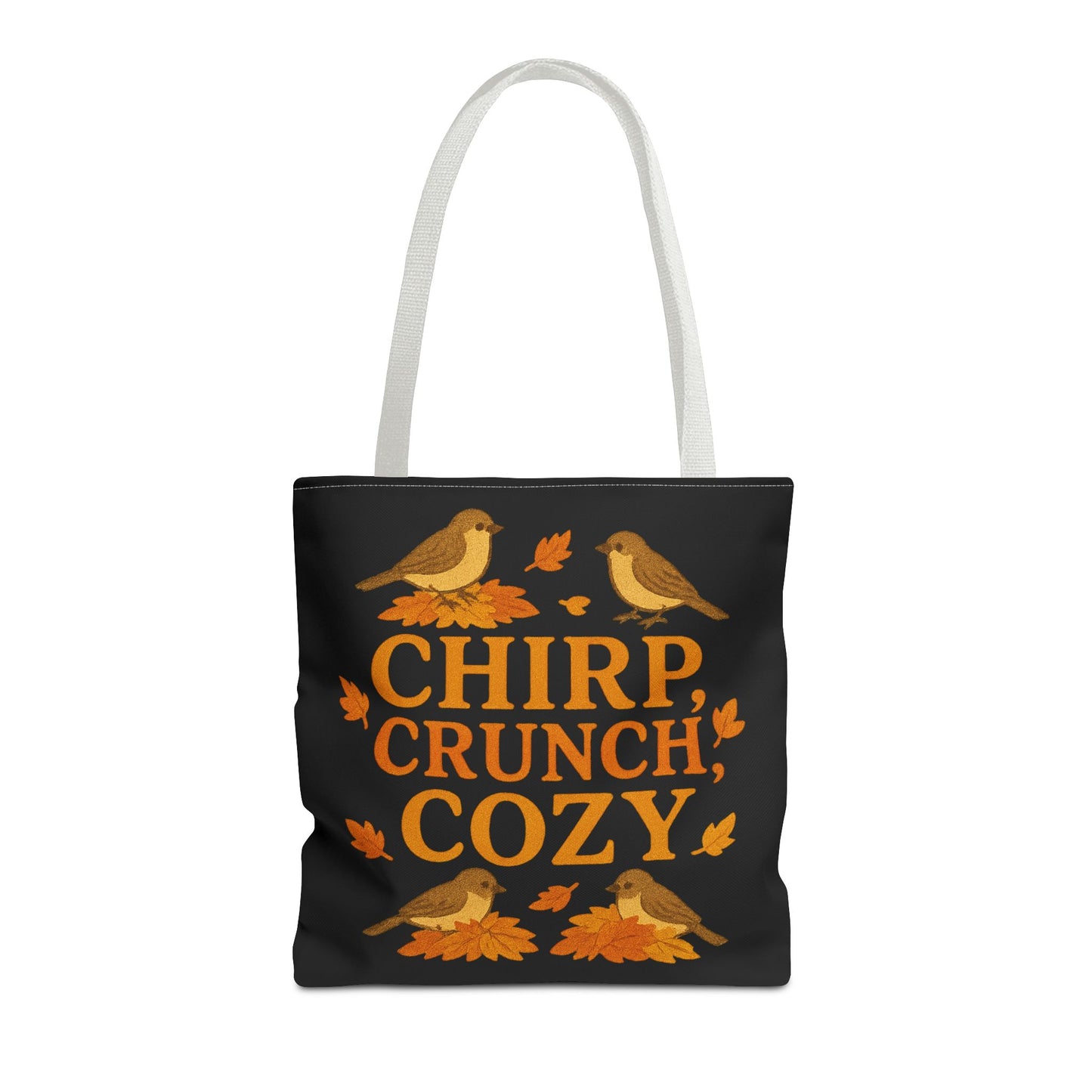 Chirp Crunch Cozy Autumn Themed Tote Bag