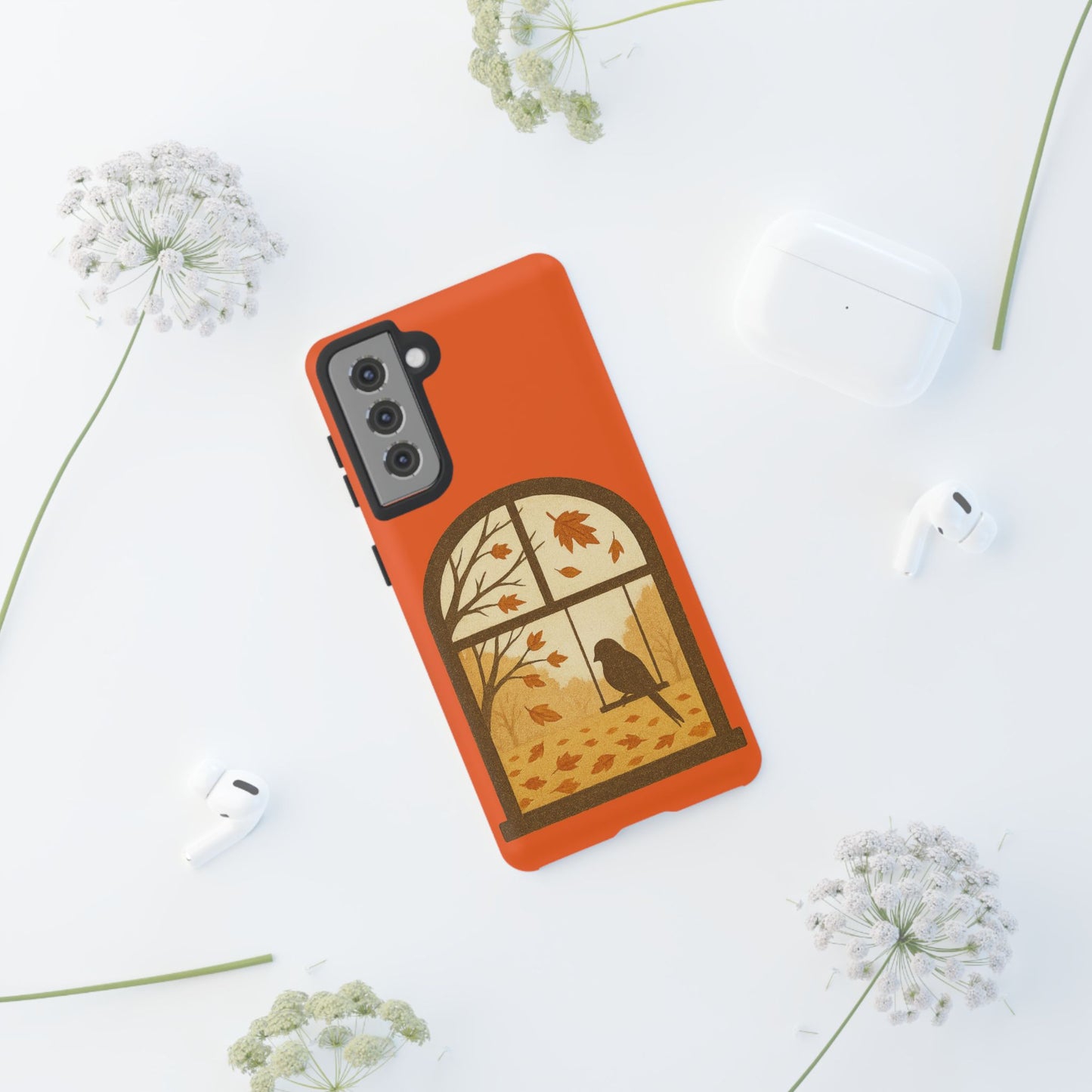 Bird In The Window Autumn Themed Phone Case
