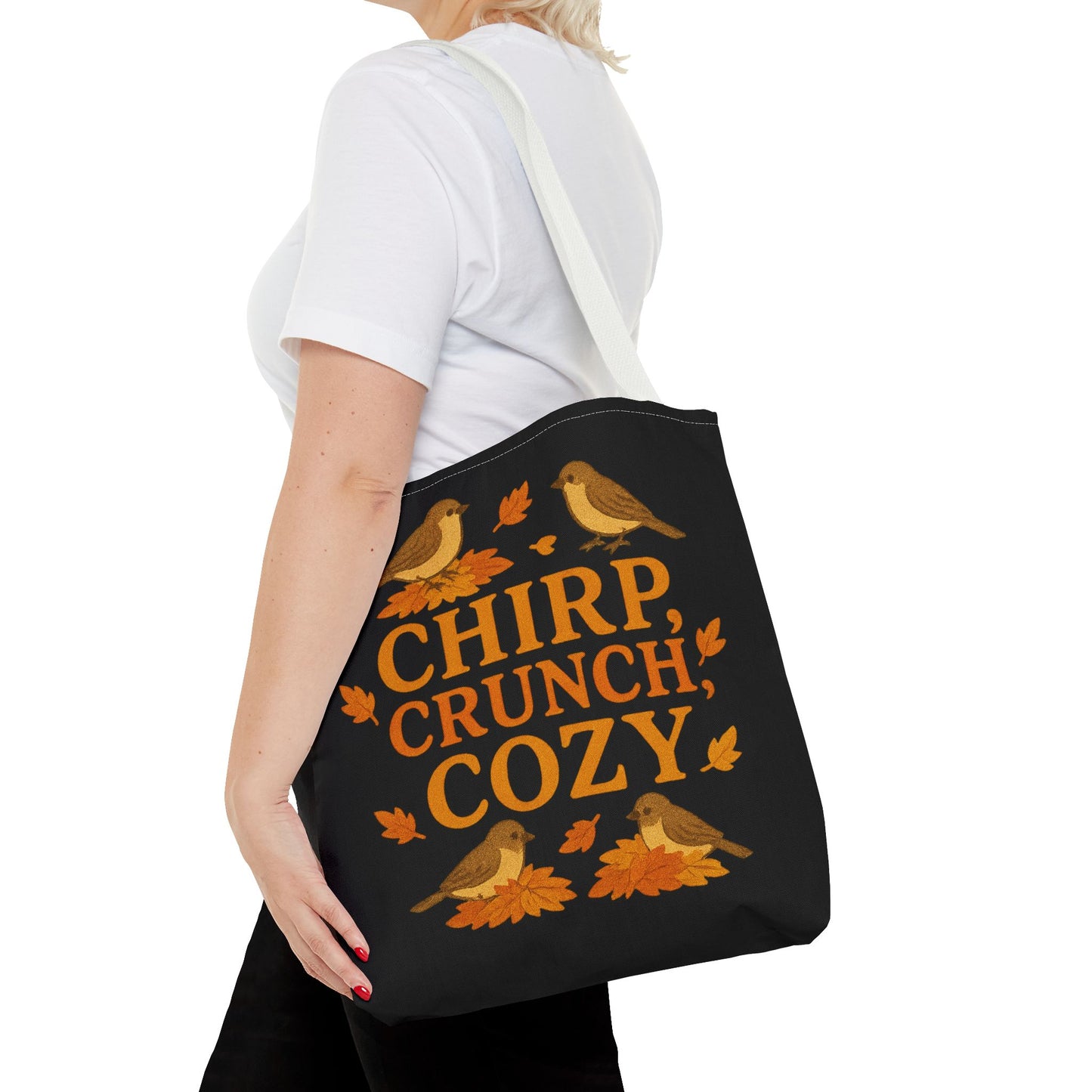 Chirp Crunch Cozy Autumn Themed Tote Bag