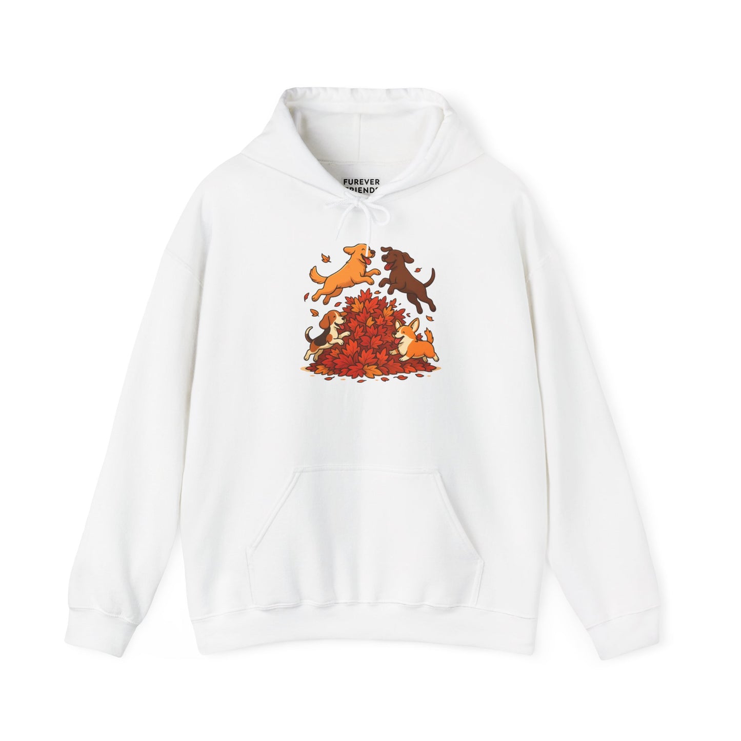 Leaf Pile Fun With Dogs Autumn Themed Hoodie