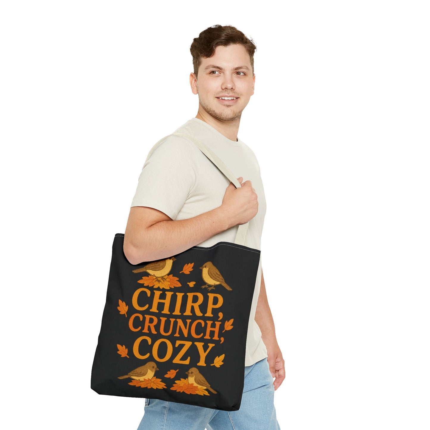 Chirp Crunch Cozy Autumn Themed Tote Bag