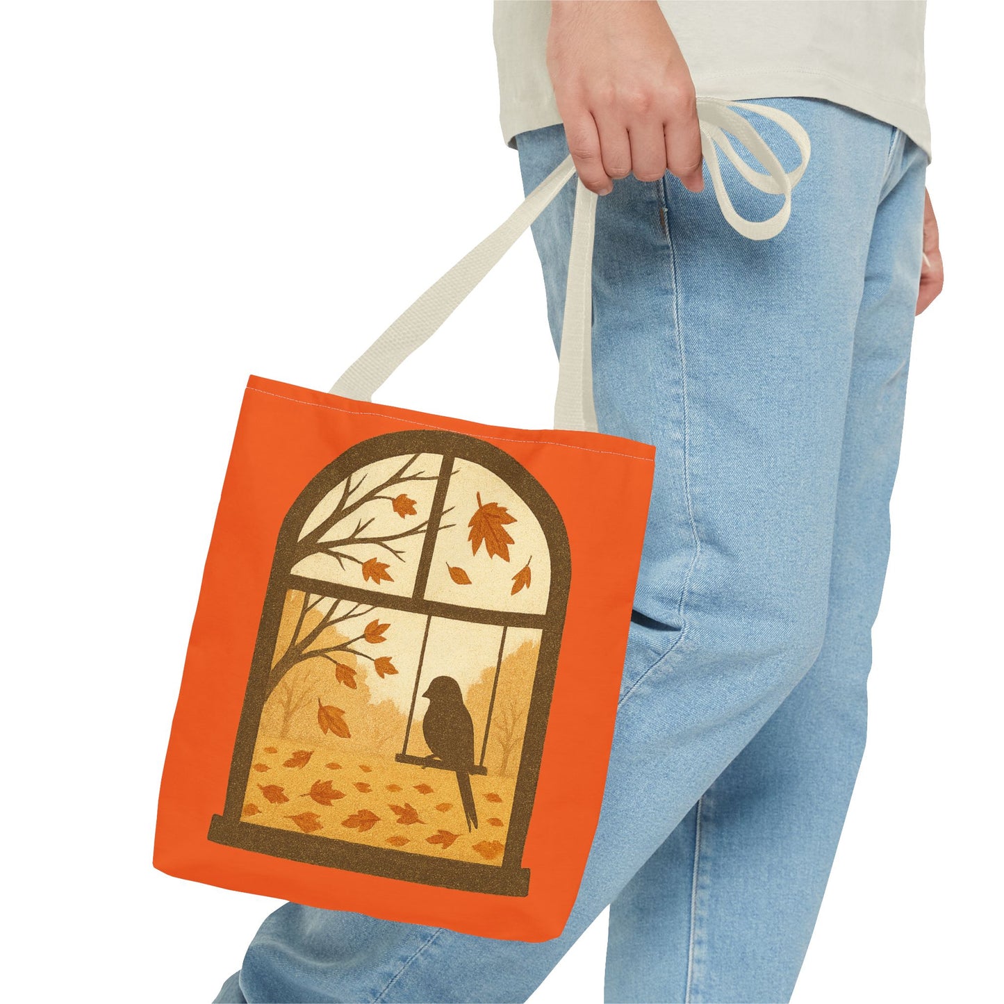 Bird In The Window Autumn Themed Tote Bag