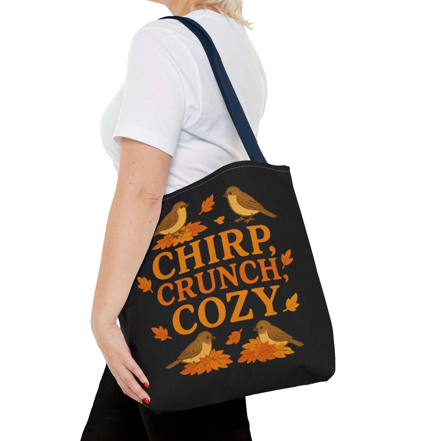 Chirp Crunch Cozy Autumn Themed Tote Bag