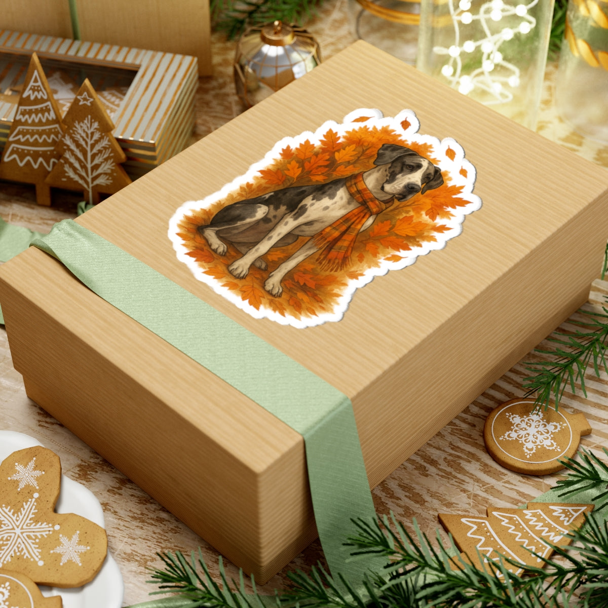 Gentle Giant in Plaid Great Dane Sticker