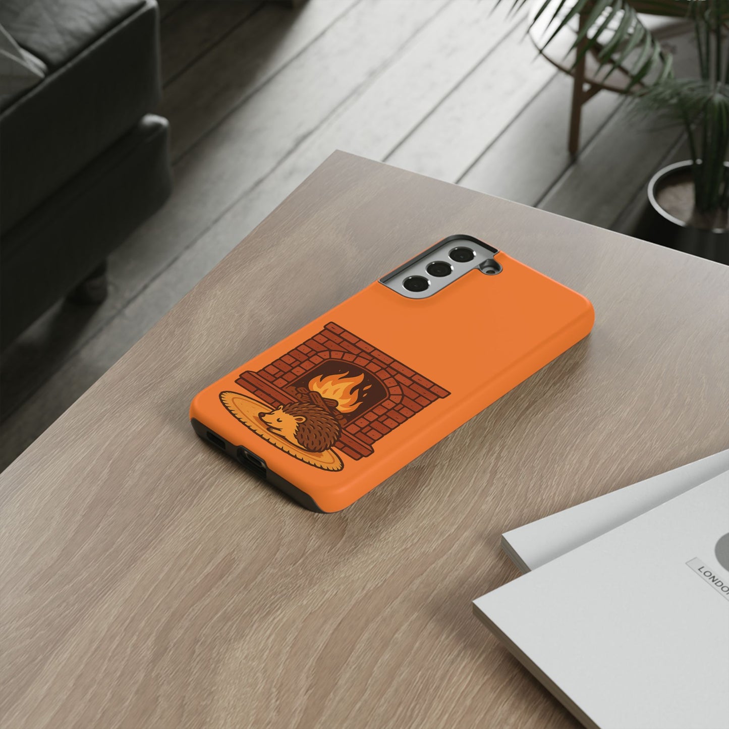 Fireside Spines Cozy Autumn Hedgehog Phone Case