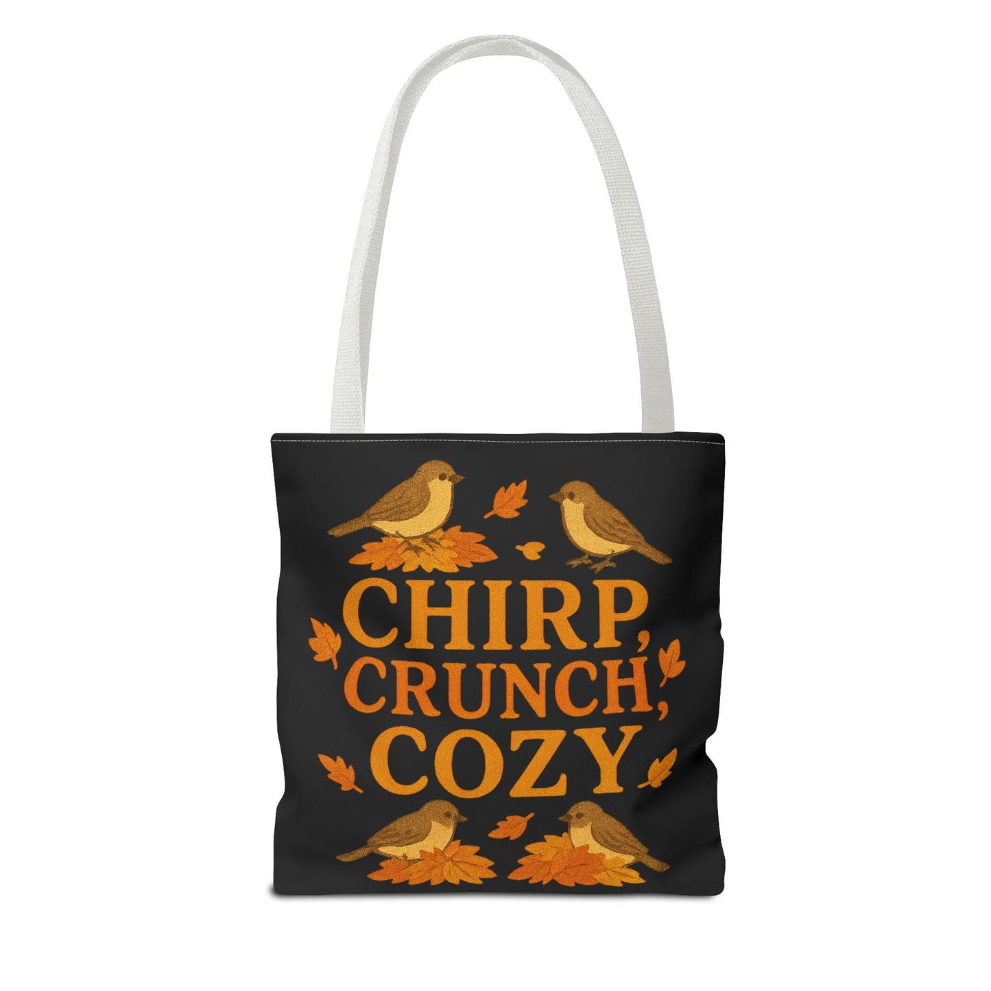 Chirp Crunch Cozy Autumn Themed Tote Bag