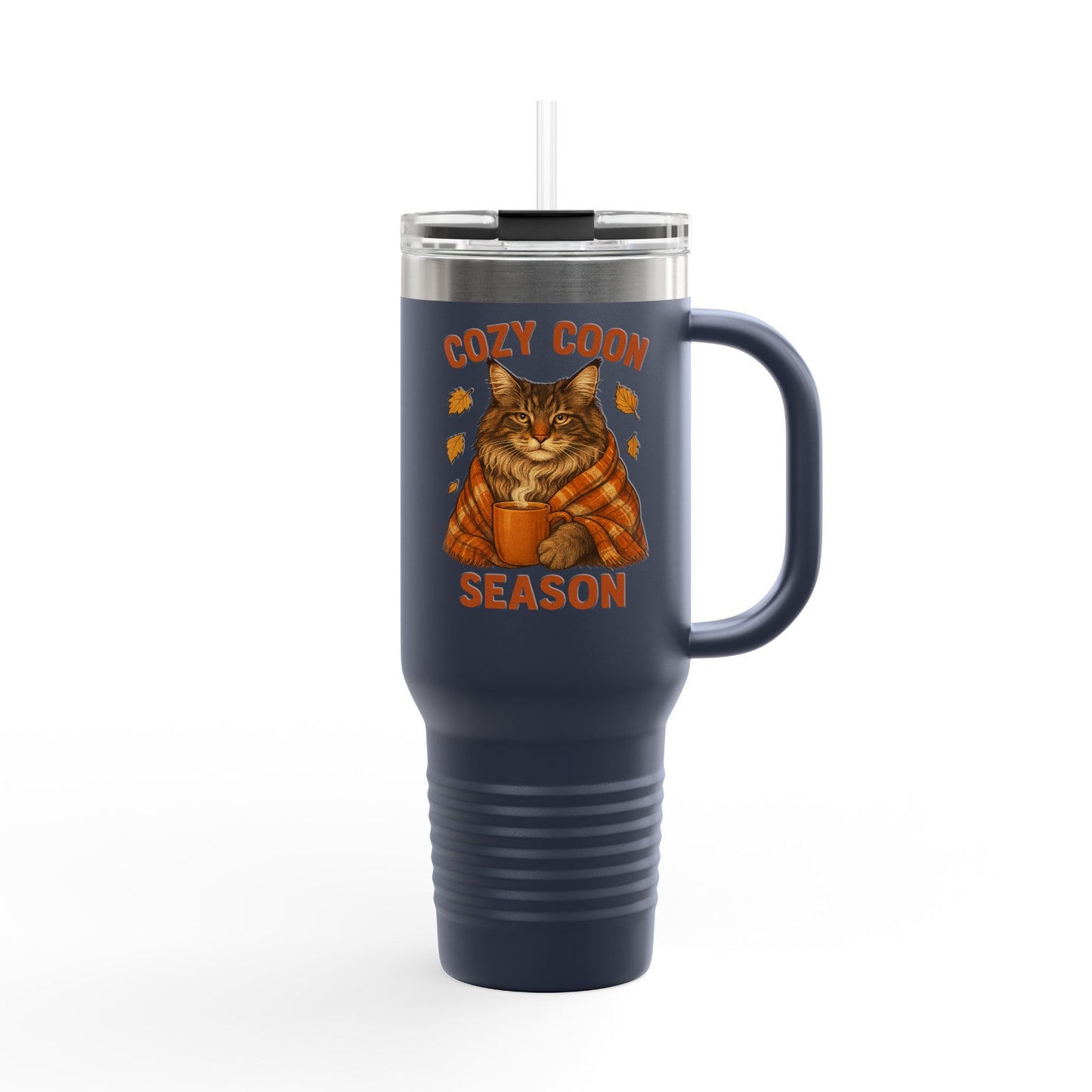 Cozy Coon Season Cat Travel Mug