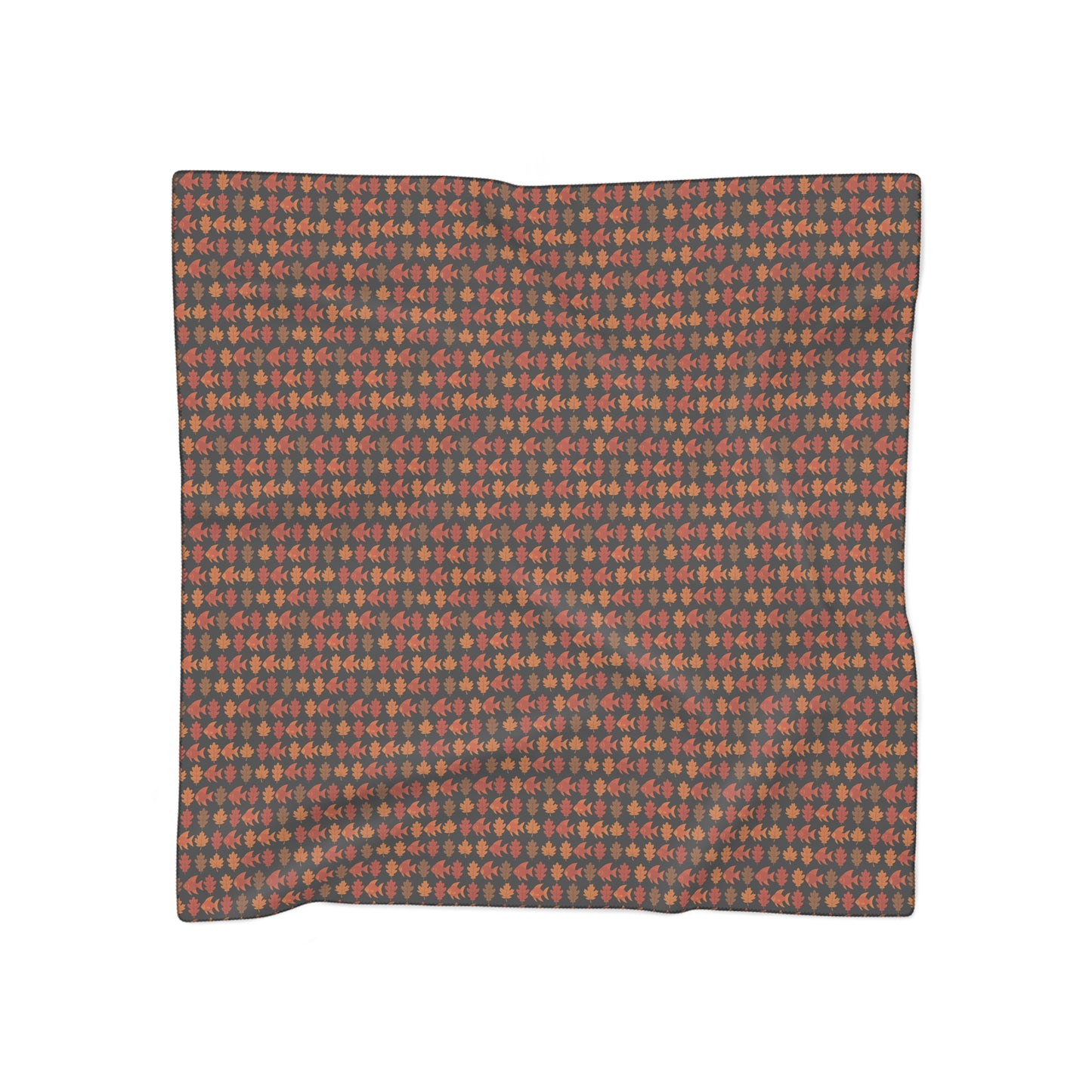 Fall Fish and Leaf Pattern Scarf